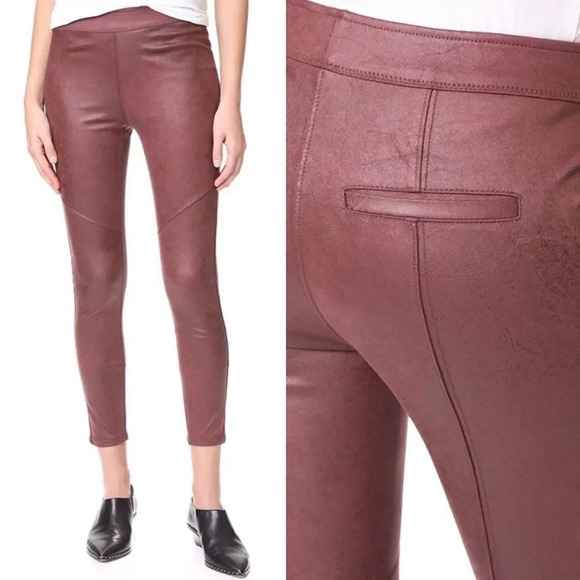 Free People | Faux Suede Leggings Pants Skinny Stretch Mottled Finish - Picture 1 of 9